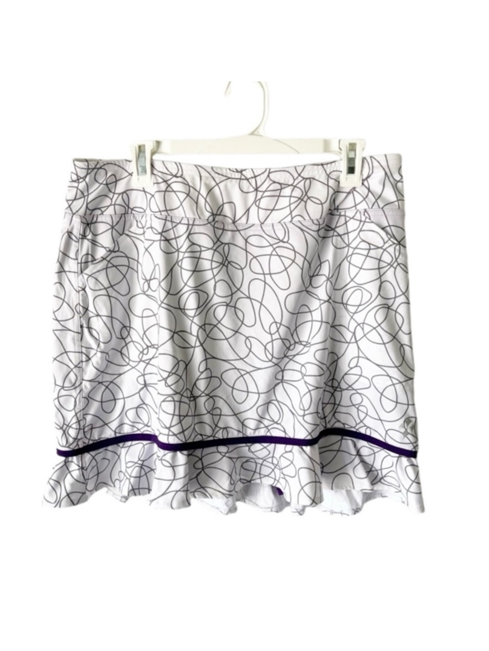 JoFit Skirt Women's Large Sierra Swirl Piped Ruffle Golf Tennis Skort Sporty